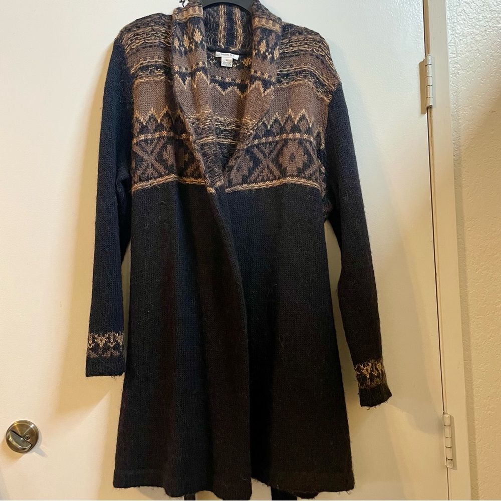 Harold's Black and Brown Geometric Cardigan